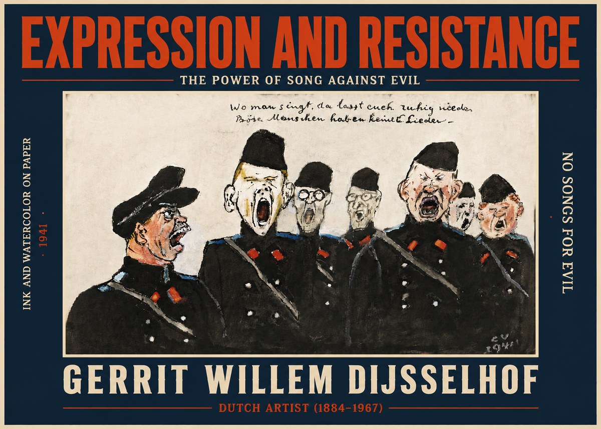 Gerrit Willem Dijsselhof Where Men Sing, There You May Rest in Peace; Evil People Have No Songs. No5 - Affiche