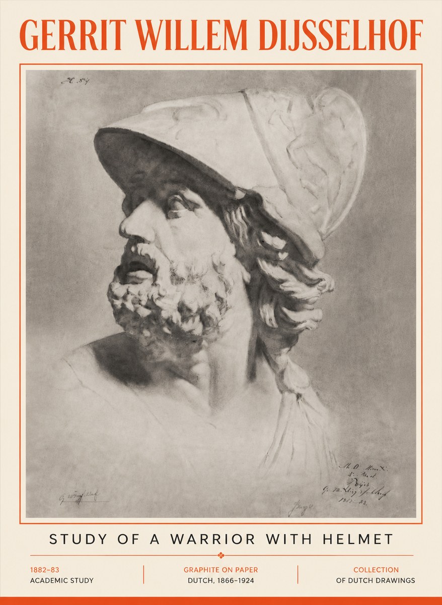 Gerrit Willem Dijsselhof Study of a Warrior with Helmet No5 - Affiche