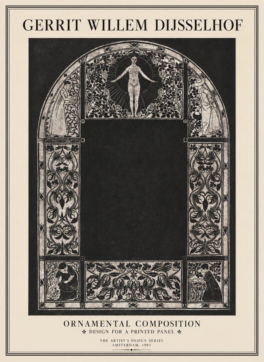 Gerrit Willem Dijsselhof Ornamental Composition - Design for a Printed Panel No1 - Affiche