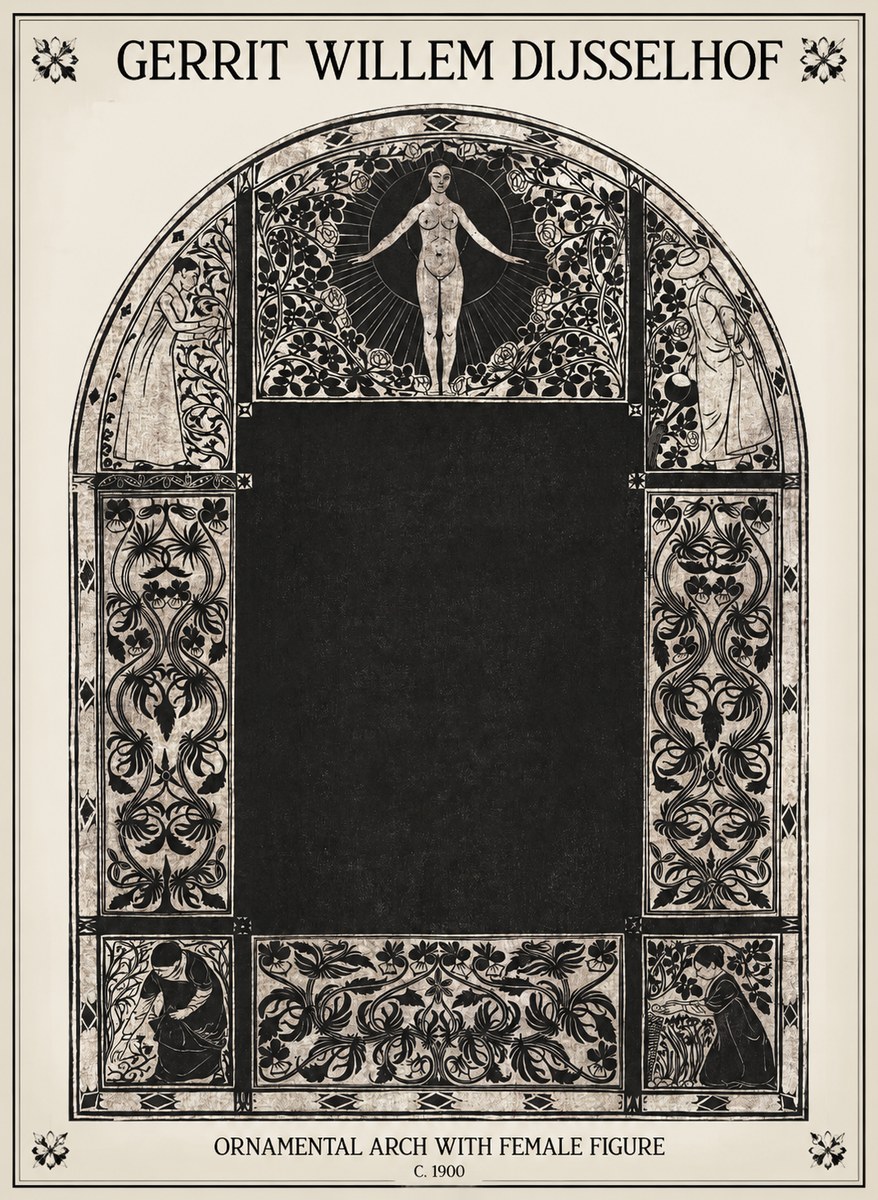 Gerrit Willem Dijsselhof Ornamental Composition - Design for a Printed Panel No2 - Affiche