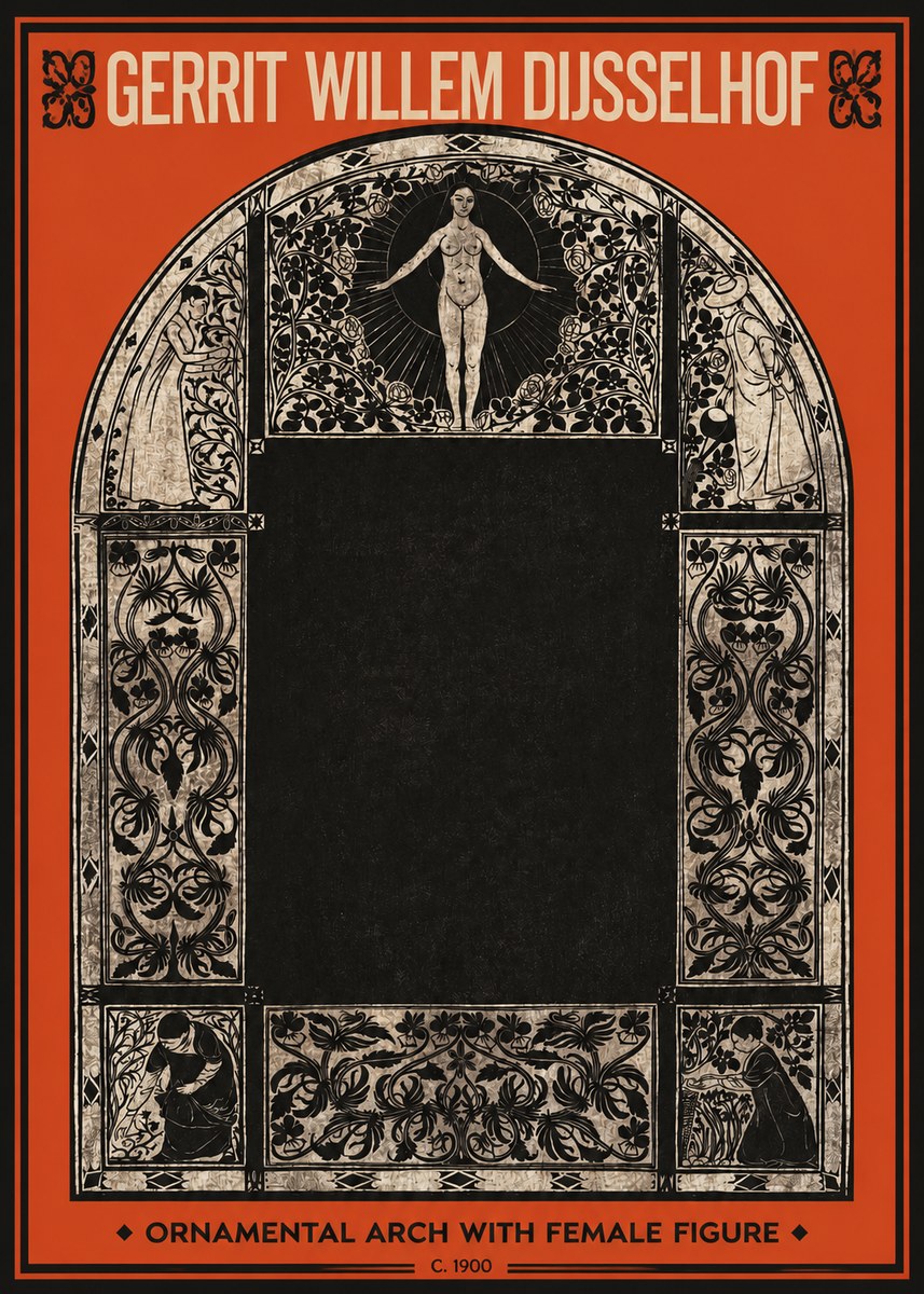 Gerrit Willem Dijsselhof Ornamental Composition - Design for a Printed Panel No3 - Affiche