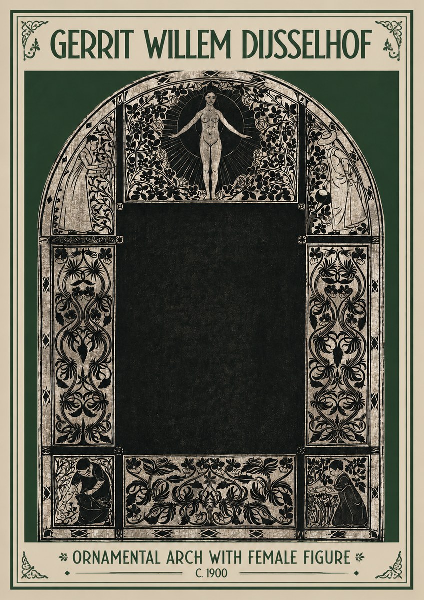 Gerrit Willem Dijsselhof Ornamental Composition - Design for a Printed Panel No4 - Affiche