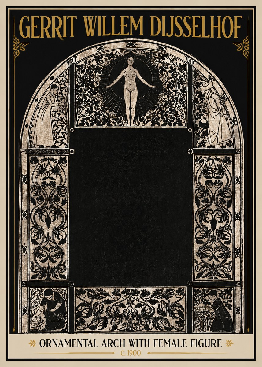 Gerrit Willem Dijsselhof Ornamental Composition - Design for a Printed Panel No6 - Affiche