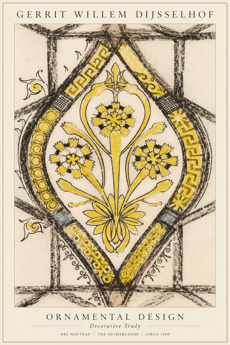 Gerrit Willem Dijsselhof Ornamental Design No5 - Affiche