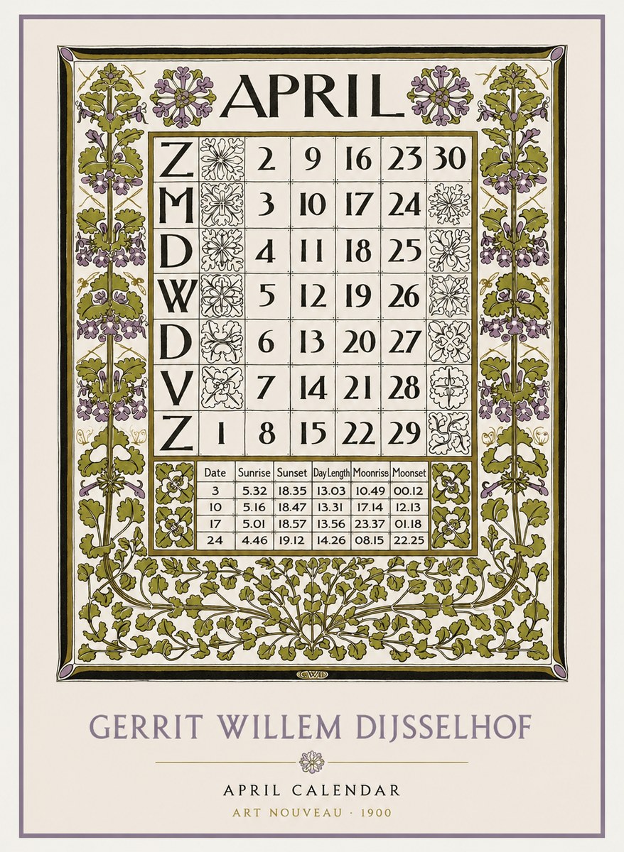 Gerrit Willem Dijsselhof April No2 - Affiche