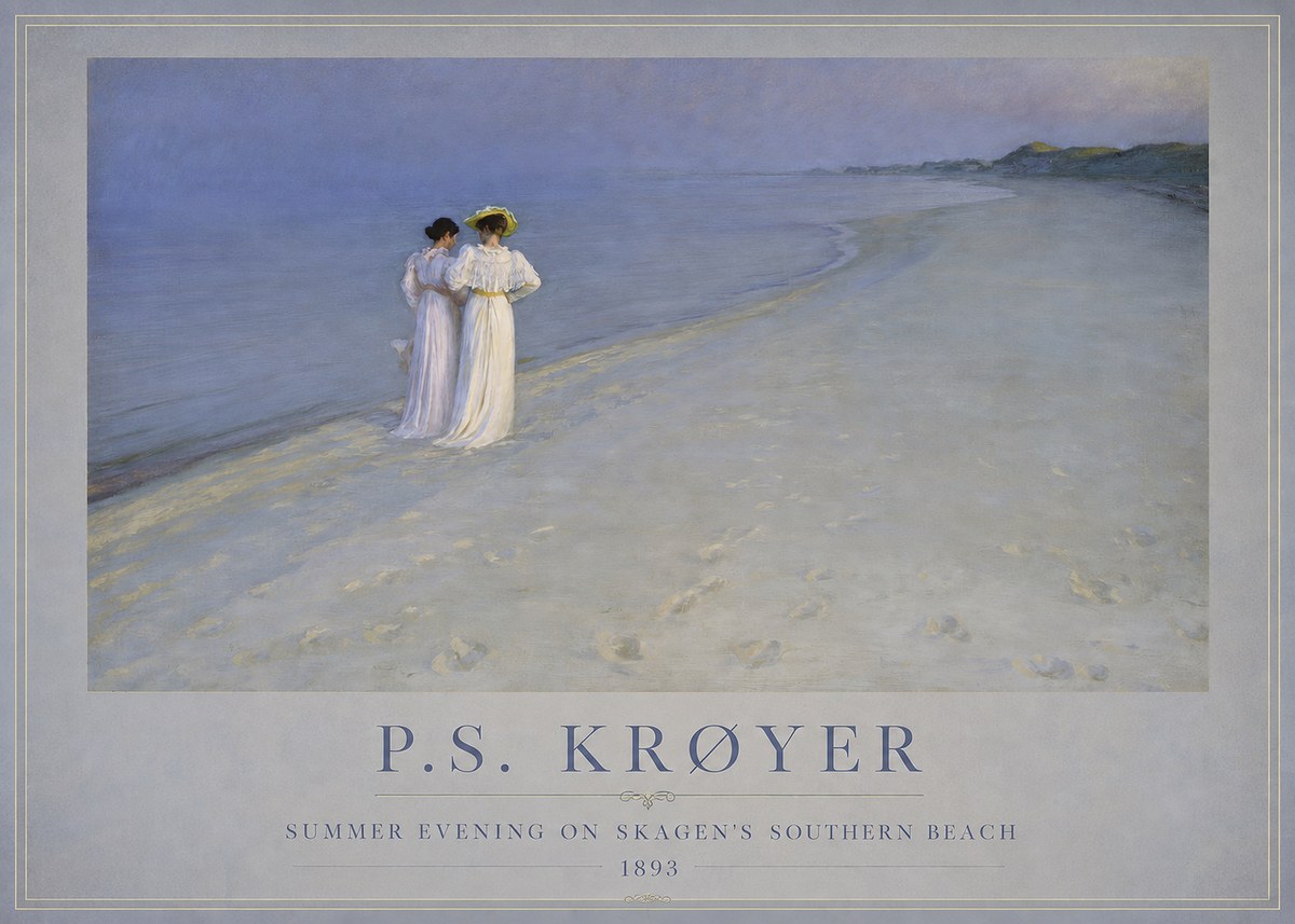 P.S. Krøyer Summer Evening on Skagen's Southern Beach No1 - Affiche