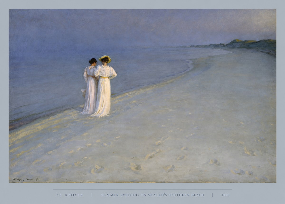 P.S. Krøyer Summer Evening on Skagen's Southern Beach No5 - Affiche