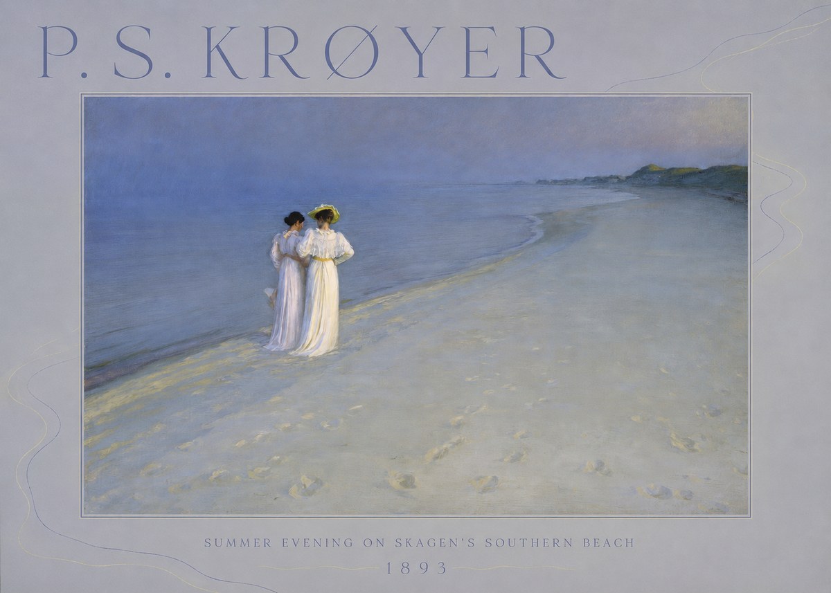 P.S. Krøyer Summer Evening on Skagen's Southern Beach No6 - Affiche