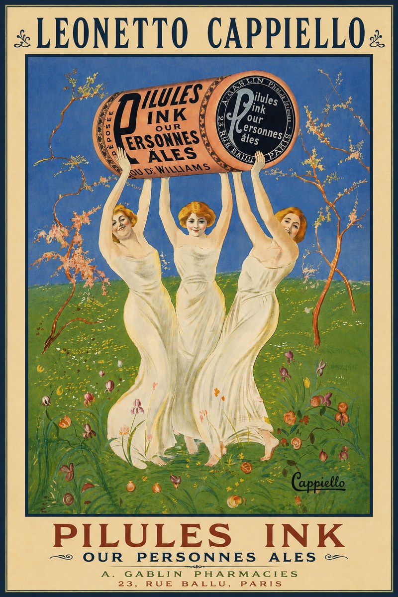 Leonetto Cappiello Pilules Ink Our Personnes Ales No5 - Affiche