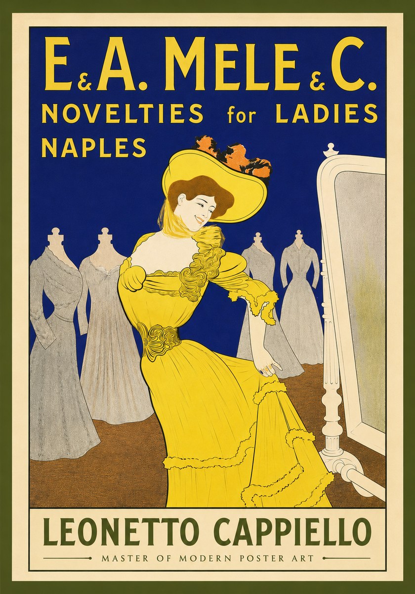 Leonetto Cappiello E.&a. Mele & C. Novelties for Ladies Naples No4 - Affiche