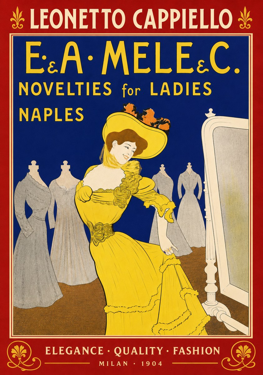 Leonetto Cappiello E.&a. Mele & C. Novelties for Ladies Naples No5 - Affiche