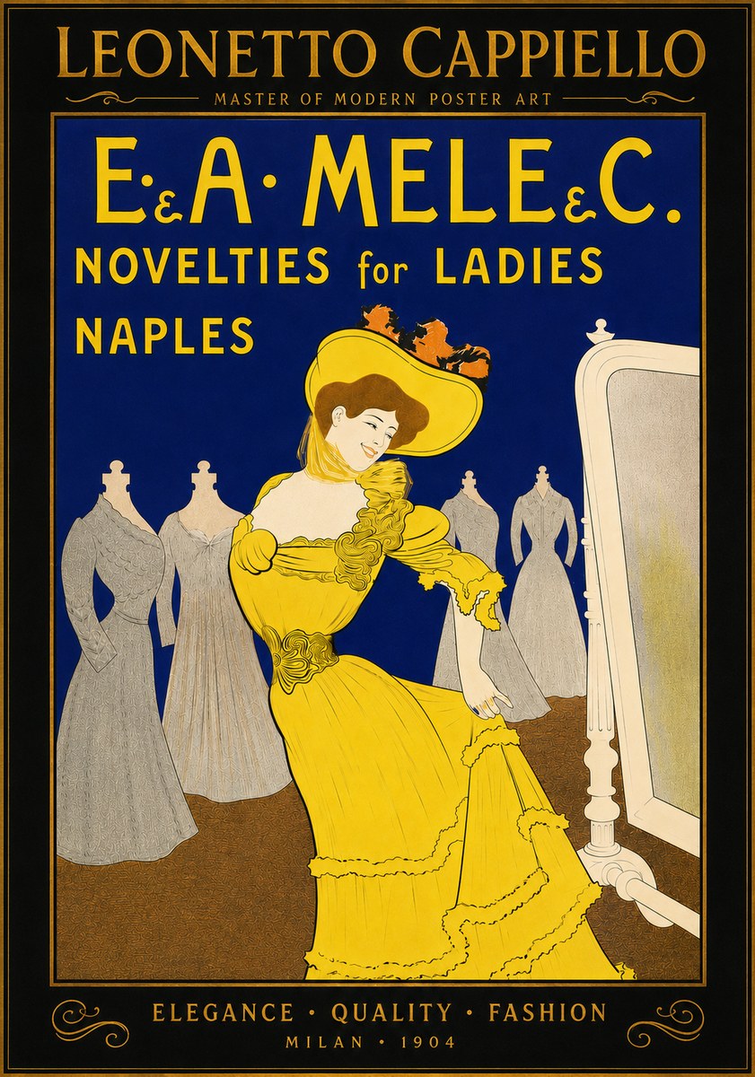 Leonetto Cappiello E.&a. Mele & C. Novelties for Ladies Naples No6 - Affiche