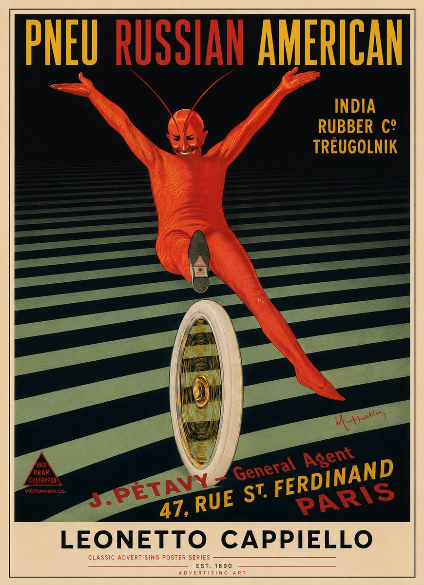 Leonetto Cappiello Pneu Russian American No4 - Affiche