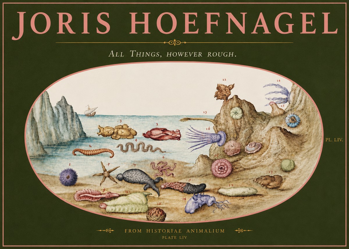 Joris Hoefnagel Totvs Echinvs Asper. Plate Liv No5 - Affiche
