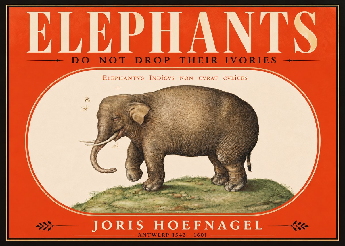 Joris Hoefnagel Elephant Does Not Drop Its Ivories No2 - Affiche