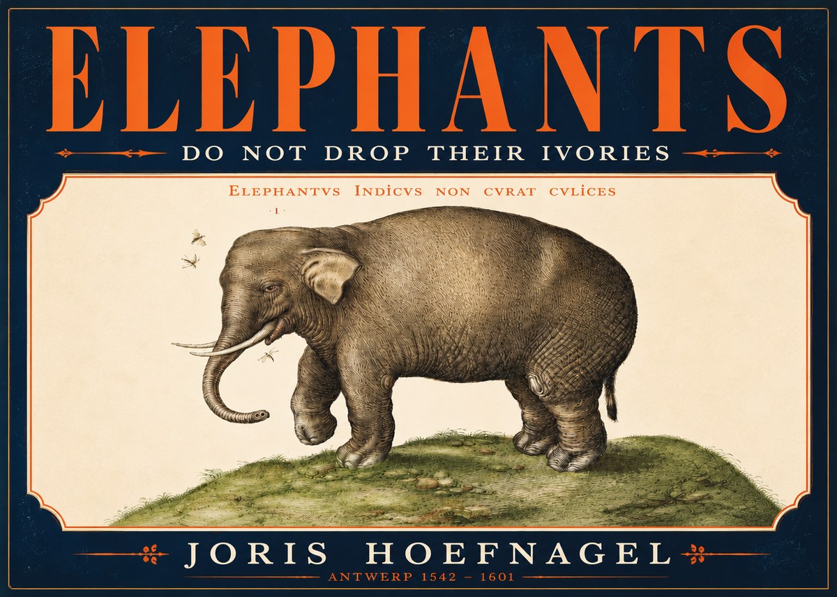 Joris Hoefnagel Elephant Does Not Drop Its Ivories No4 - Affiche
