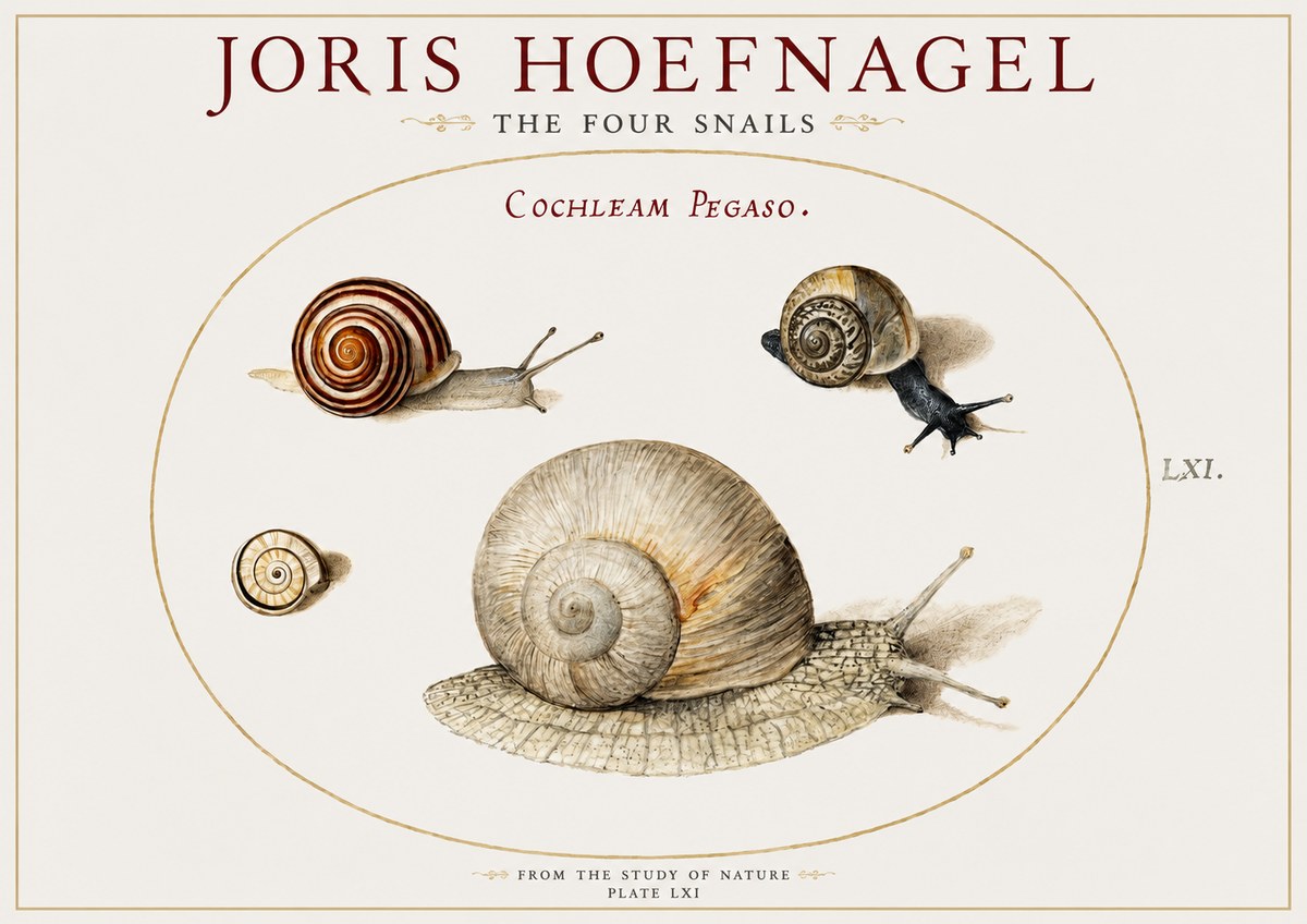 Joris Hoefnagel The Four Snails No1 - Affiche