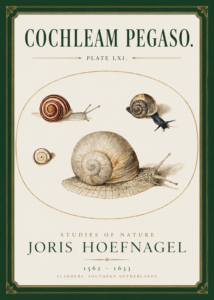 Joris Hoefnagel The Four Snails No3 - Affiche
