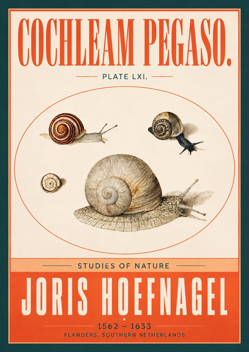 Joris Hoefnagel The Four Snails No4 - Affiche