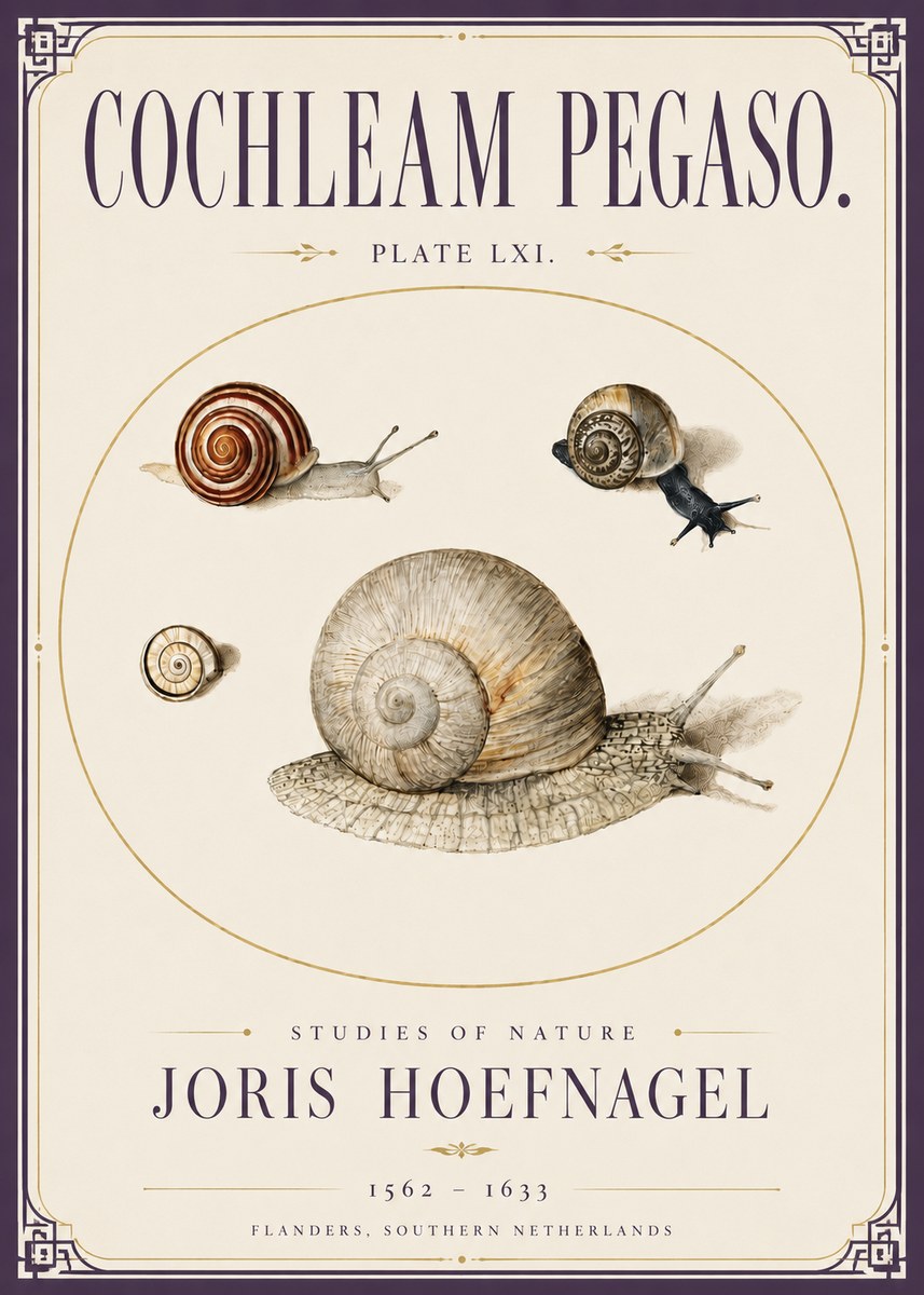 Joris Hoefnagel The Four Snails No5 - Affiche