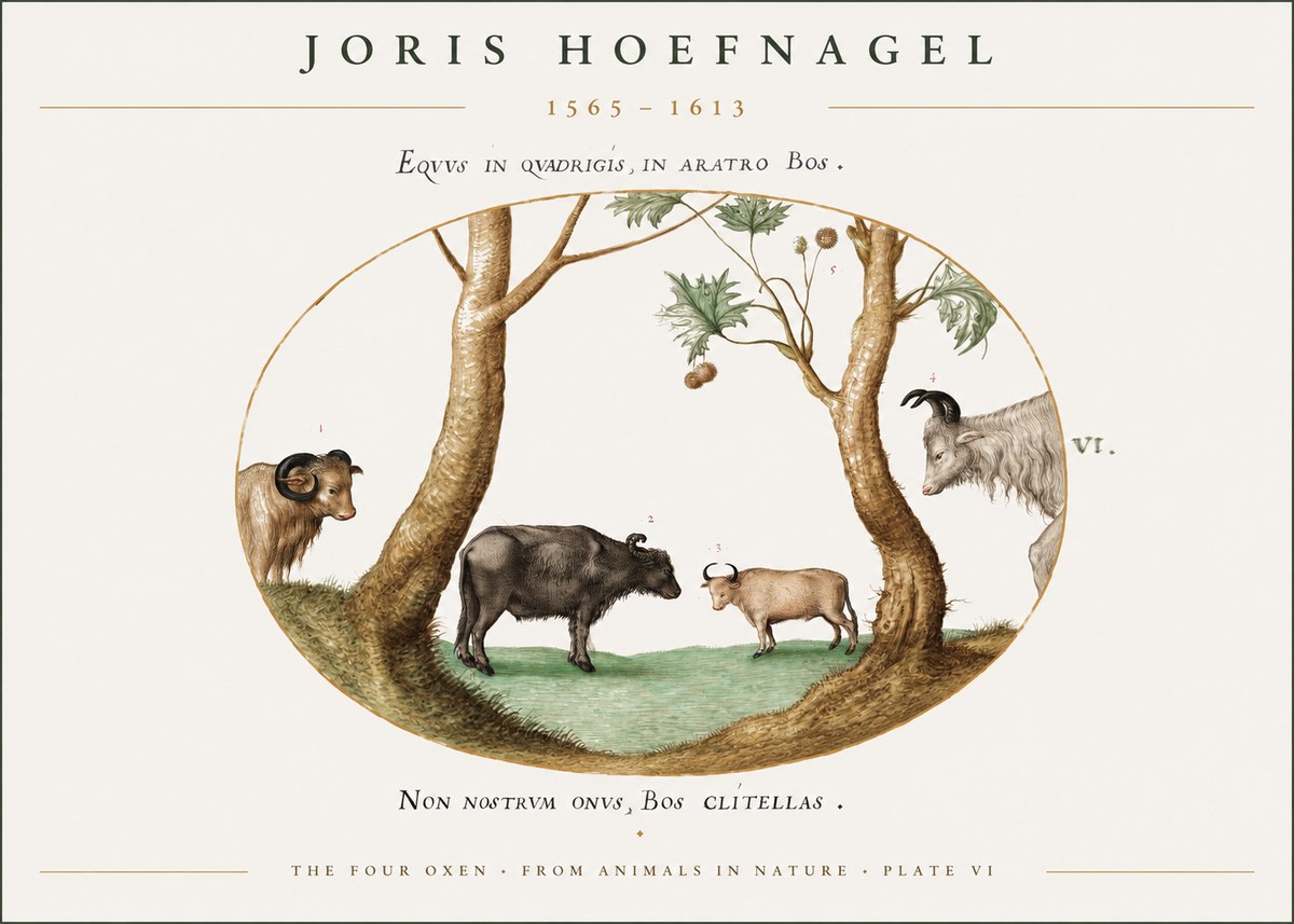 Joris Hoefnagel The Four Oxen No1 - Affiche