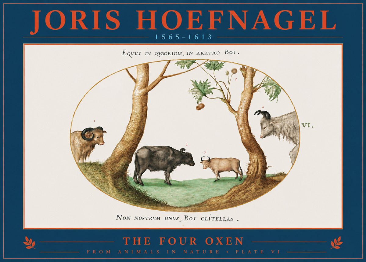 Joris Hoefnagel The Four Oxen No2 - Affiche