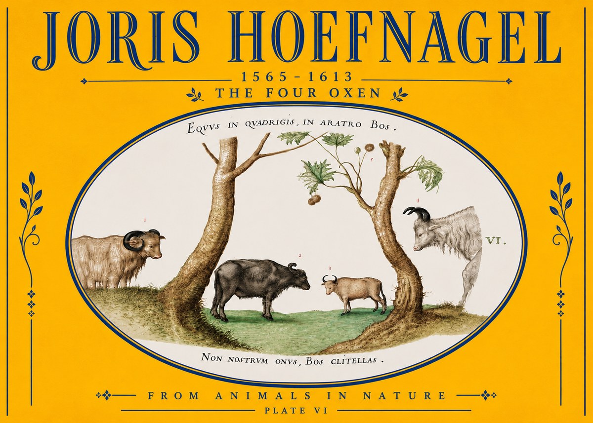 Joris Hoefnagel The Four Oxen No5 - Affiche