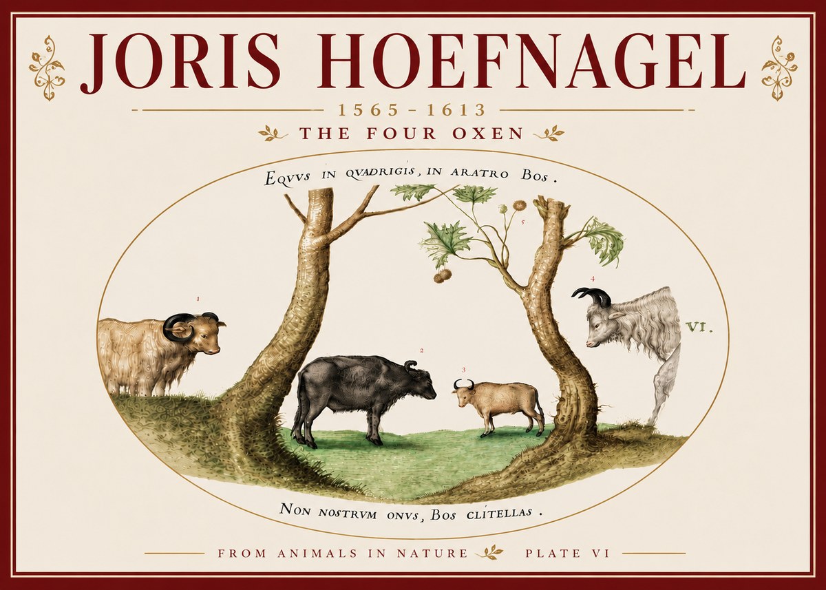 Joris Hoefnagel The Four Oxen No6 - Affiche