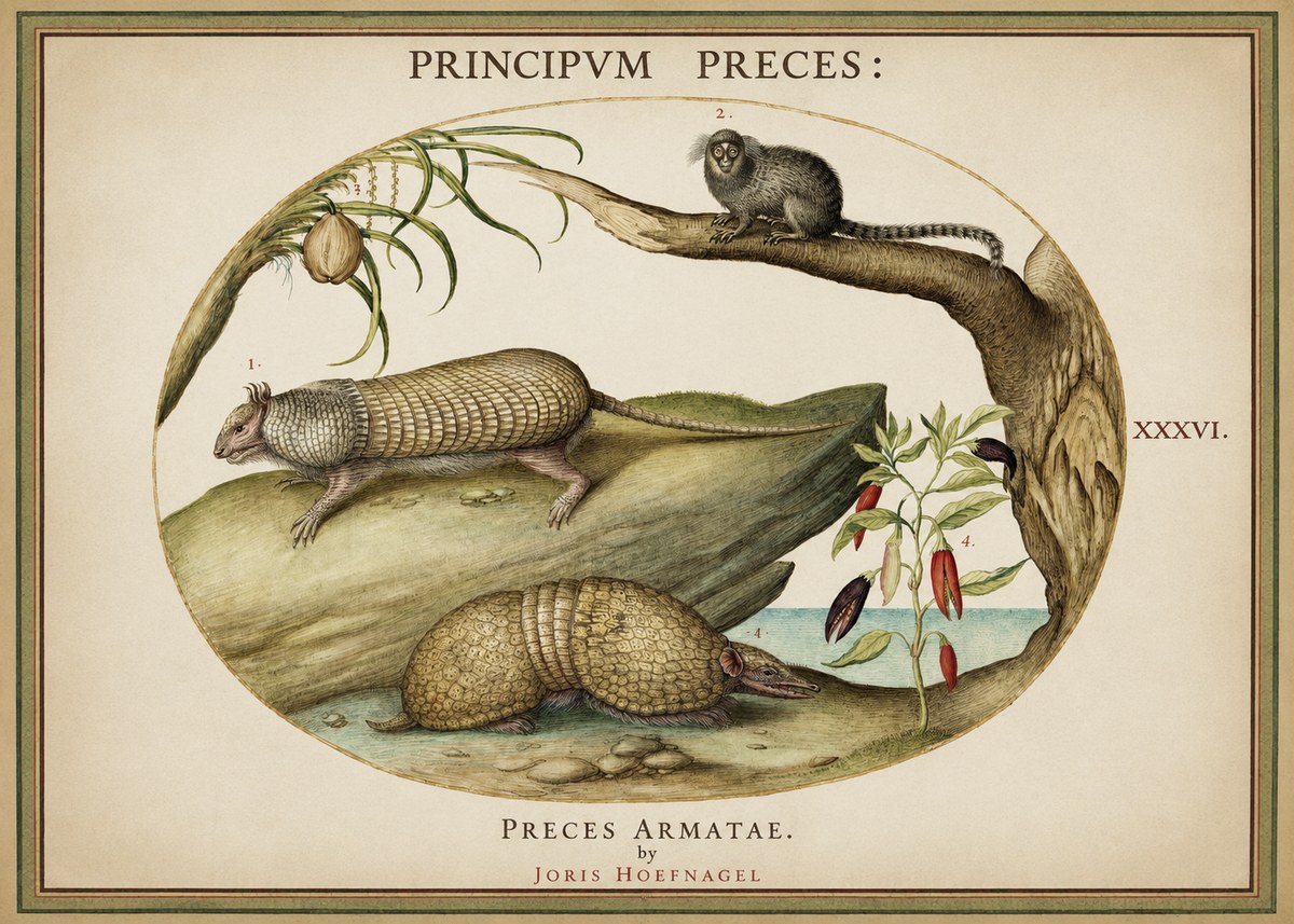 Joris Hoefnagel Praeces Armatae. No2 - Affiche