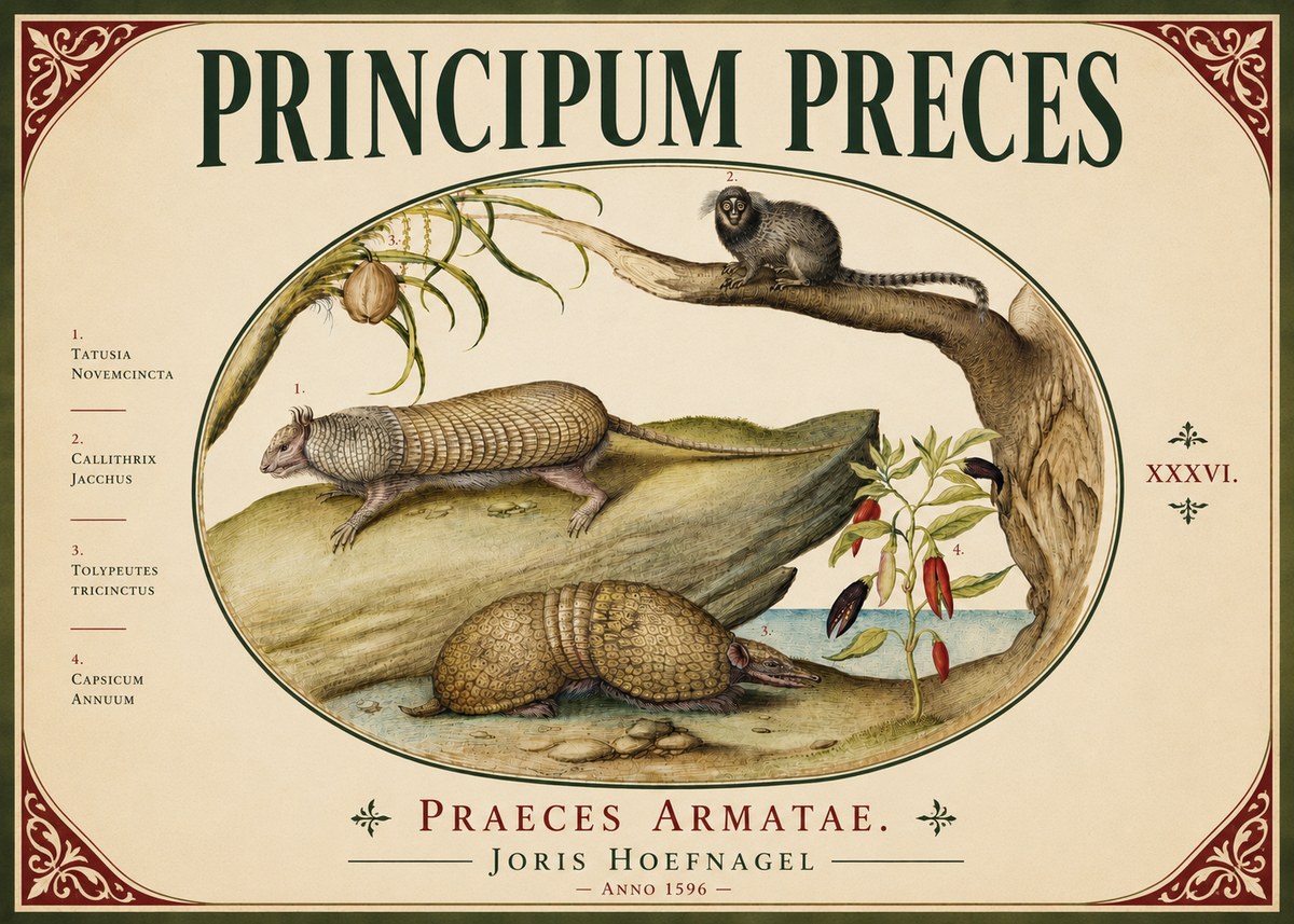 Joris Hoefnagel Praeces Armatae. No6 - Affiche
