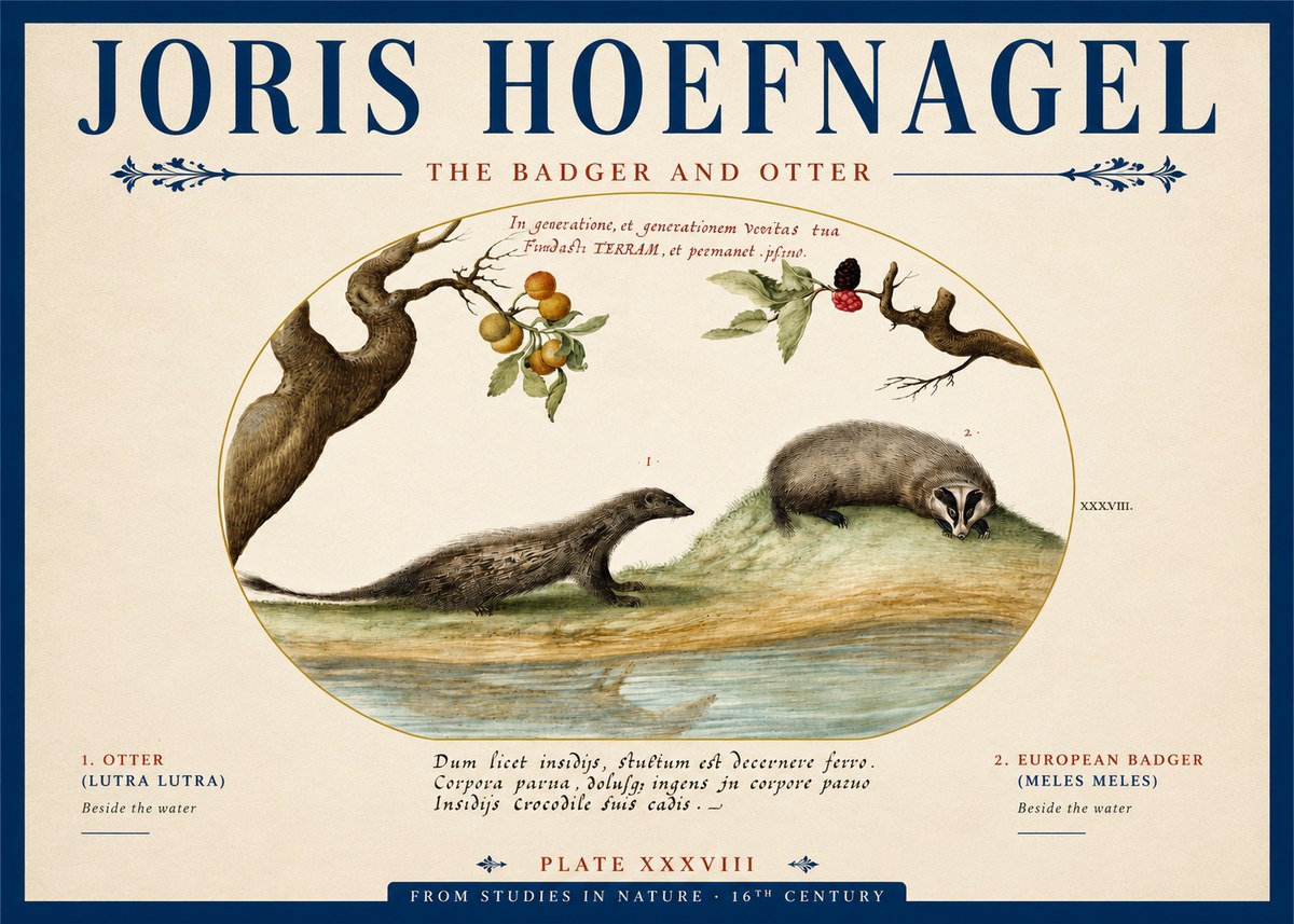 Joris Hoefnagel Studies of Animals and Nature Xxxxiii No5 - Affiche