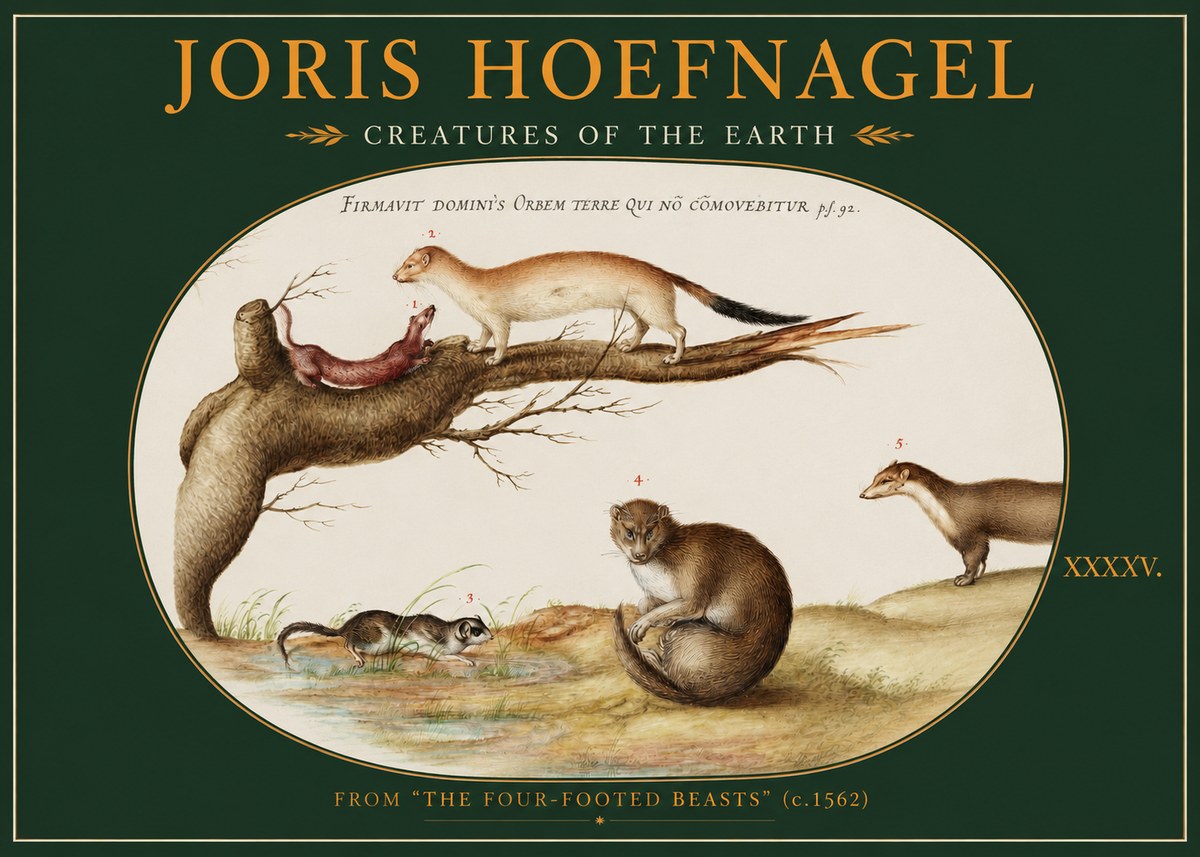 Joris Hoefnagel Creatures of the Earth I No2 - Affiche