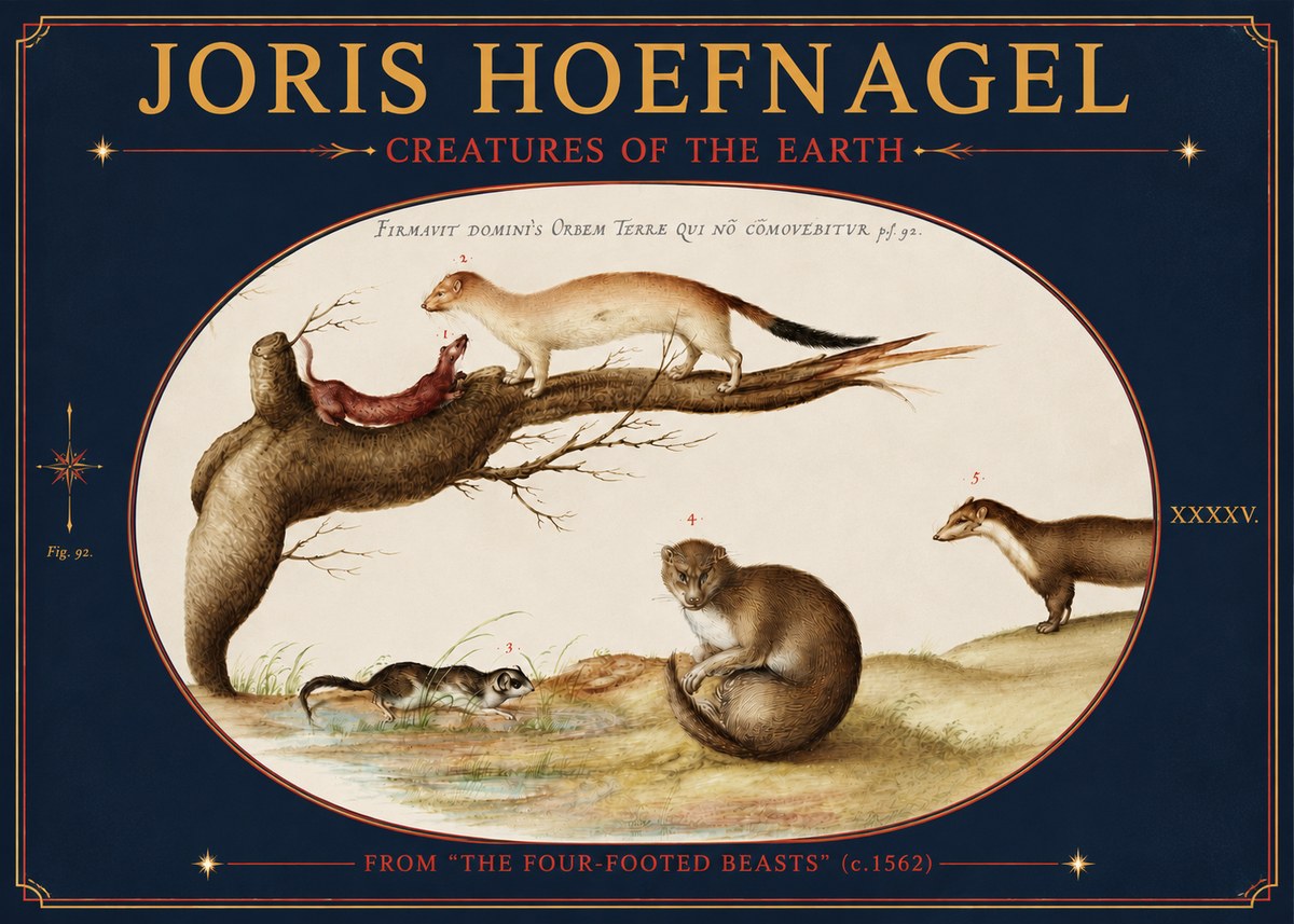 Joris Hoefnagel Creatures of the Earth I No4 - Affiche