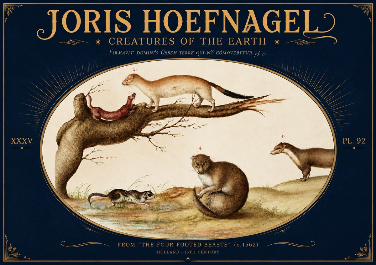 Joris Hoefnagel Creatures of the Earth I No5 - Affiche
