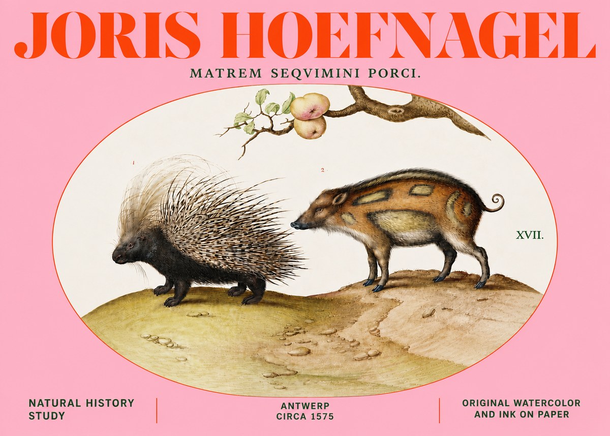 Joris Hoefnagel Matrem Seqvimini Porci. No4 - Affiche