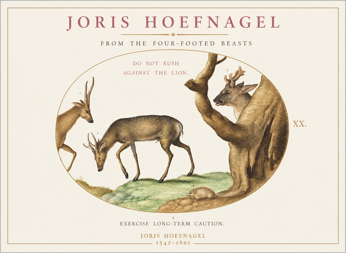 Joris Hoefnagel Do Not Rush Against the Lion. No1 - Affiche