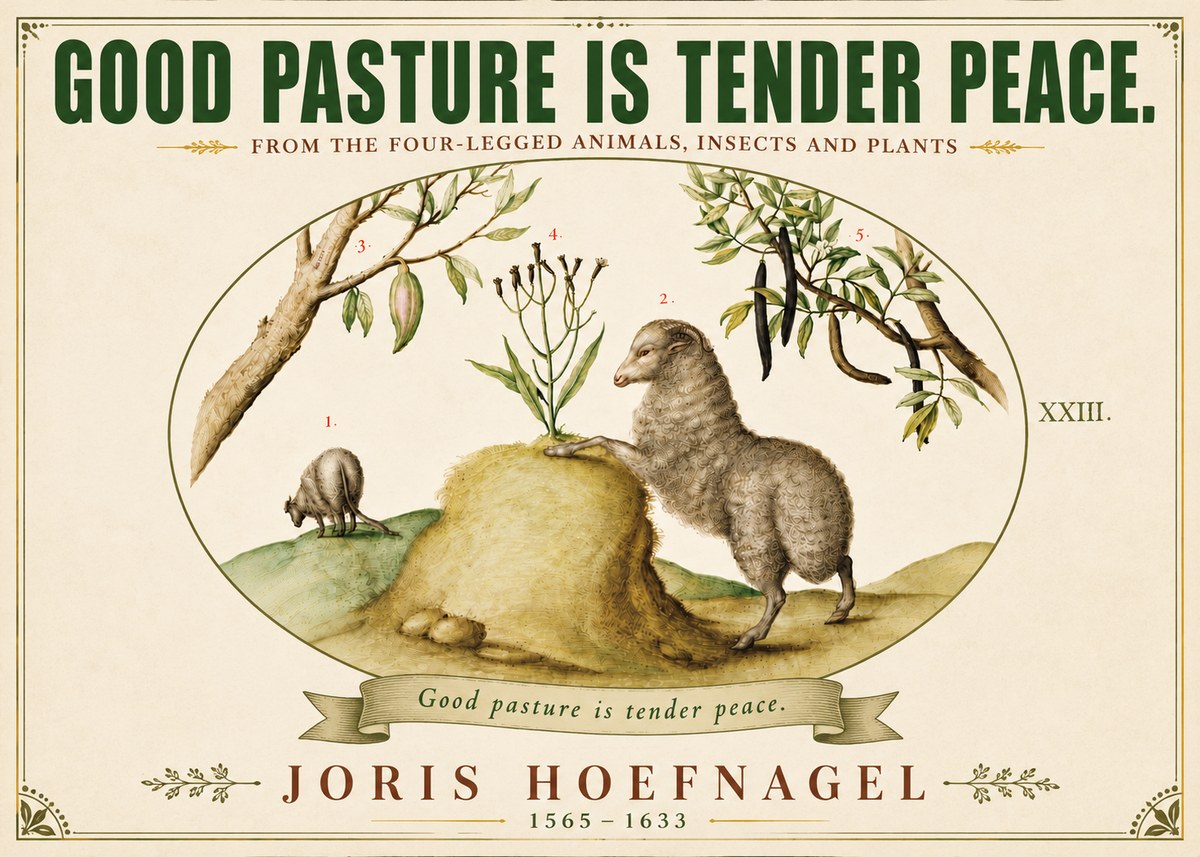 Joris Hoefnagel Good Pasture Is Tender Peace. No6 - Affiche