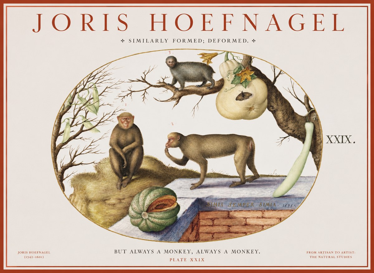 Joris Hoefnagel But Always a Monkey, Always a Monkey. Plate Xxix No1 - Affiche