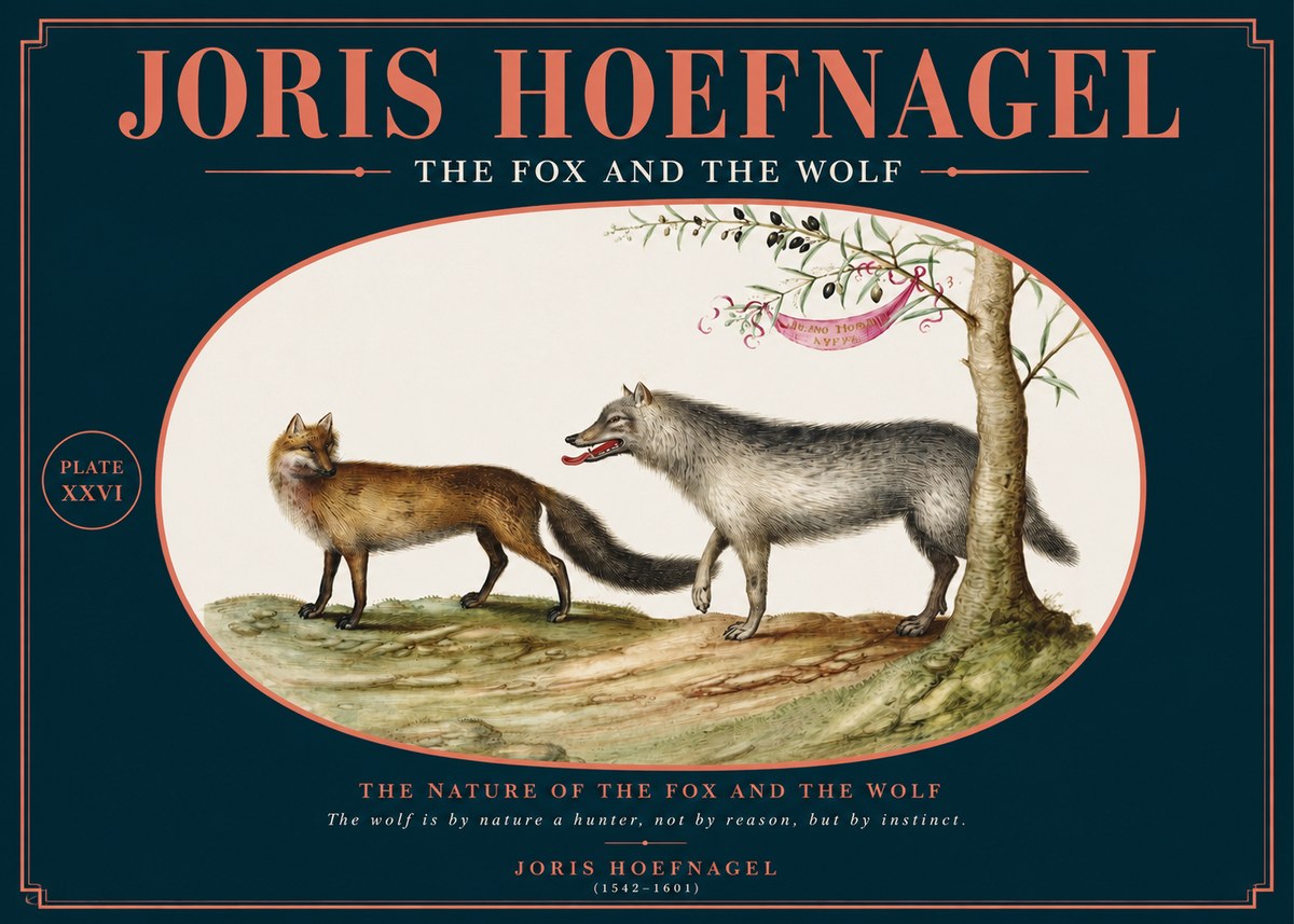 Joris Hoefnagel The Fox and the Wolf No2 - Affiche