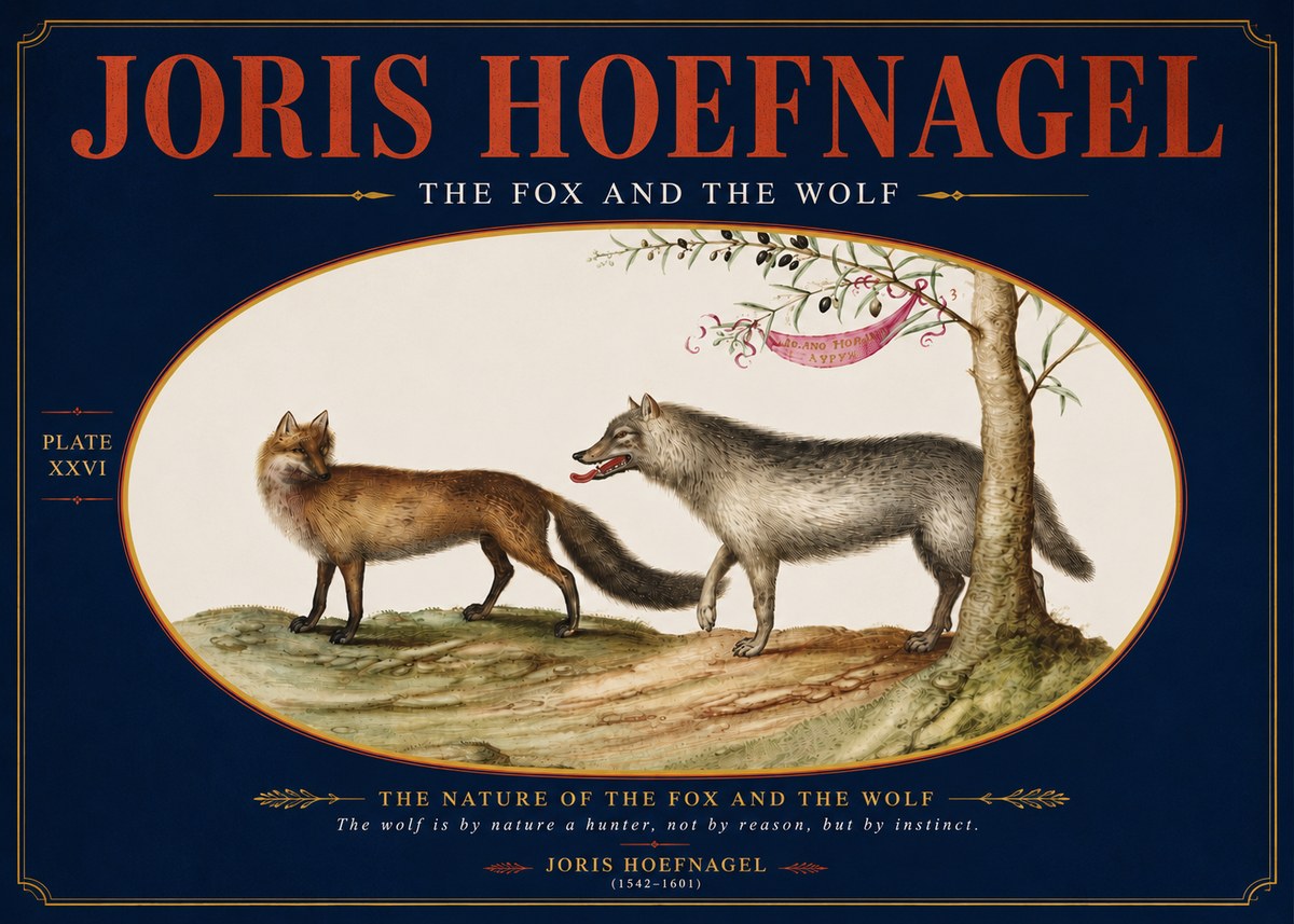 Joris Hoefnagel The Fox and the Wolf No4 - Affiche