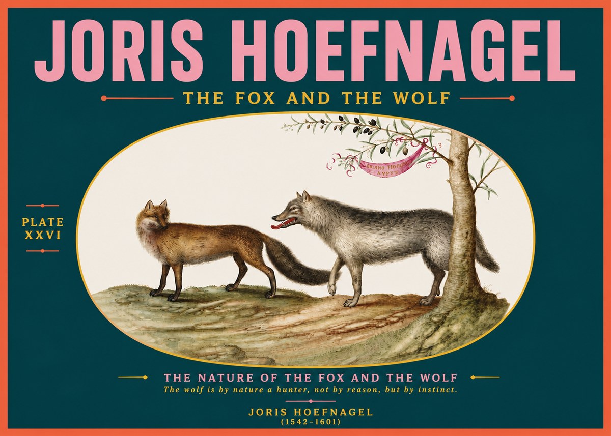 Joris Hoefnagel The Fox and the Wolf No5 - Affiche