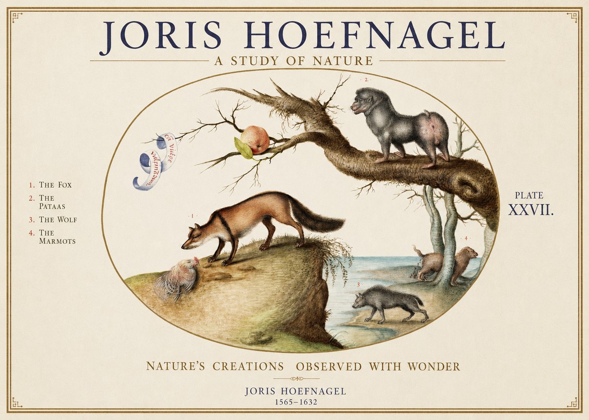 Joris Hoefnagel A Study of Nature - Plate Xxvii No1 - Affiche