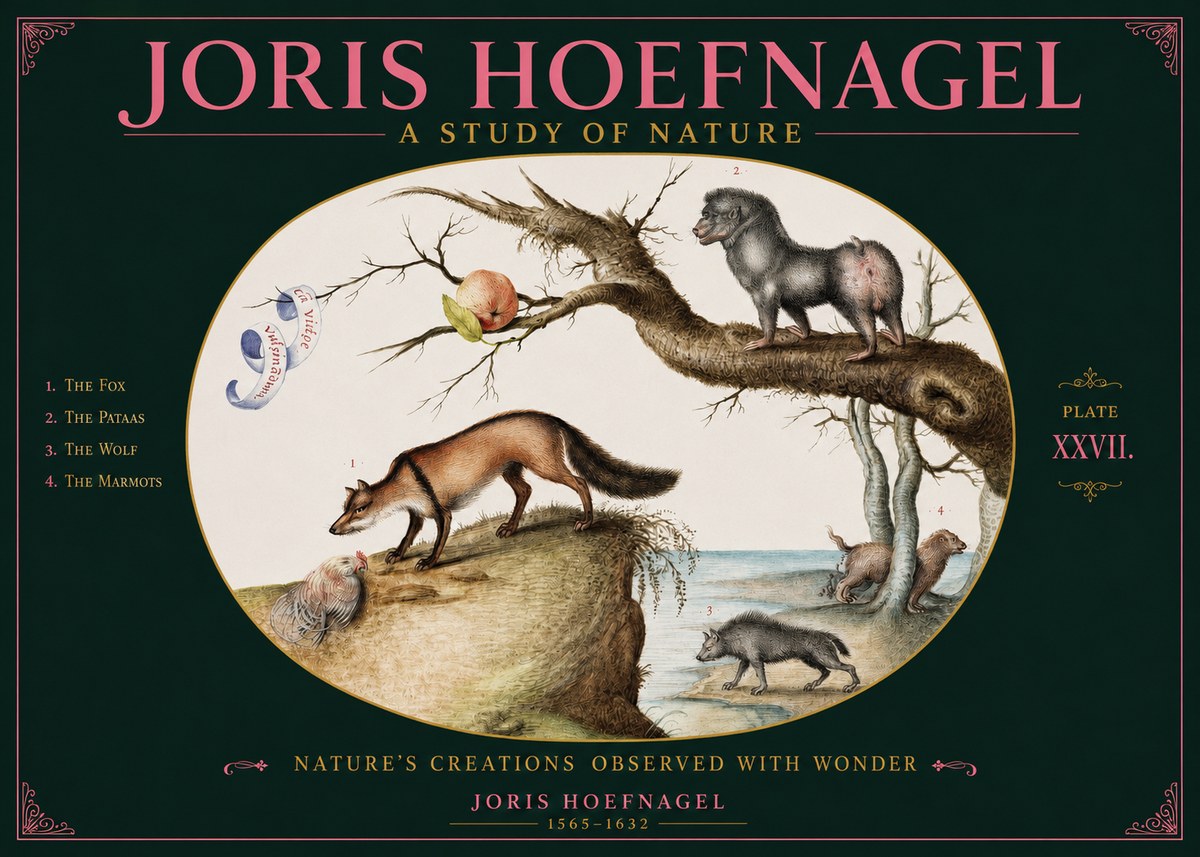 Joris Hoefnagel A Study of Nature - Plate Xxvii No2 - Affiche