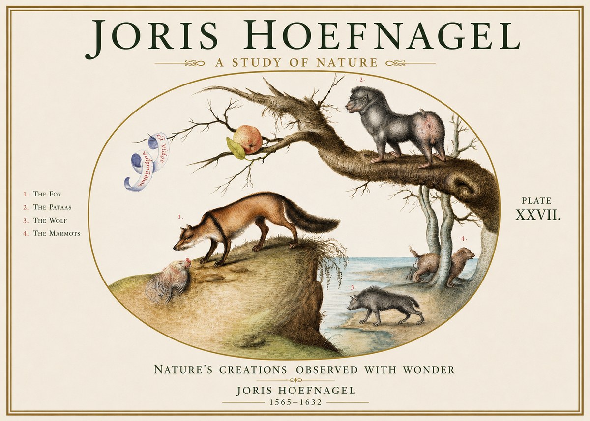 Joris Hoefnagel A Study of Nature - Plate Xxvii No3 - Affiche