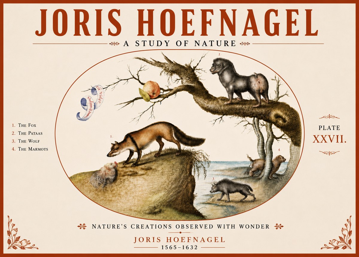 Joris Hoefnagel A Study of Nature - Plate Xxvii No6 - Affiche