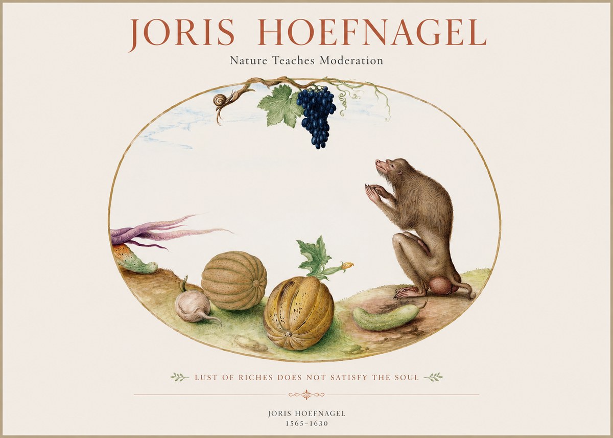 Joris Hoefnagel Nature Teaches Moderation No1 - Affiche
