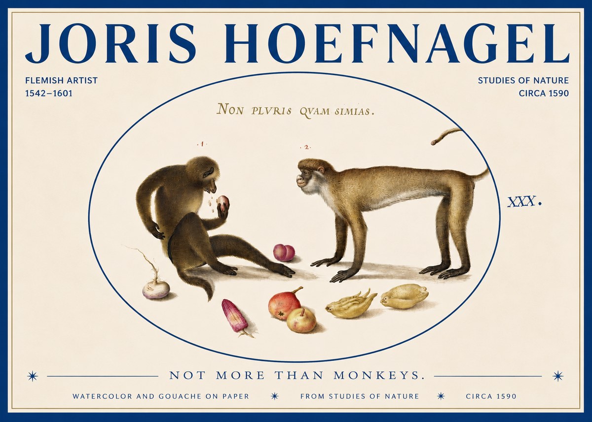 Joris Hoefnagel Not More Than Monkeys No3 - Affiche