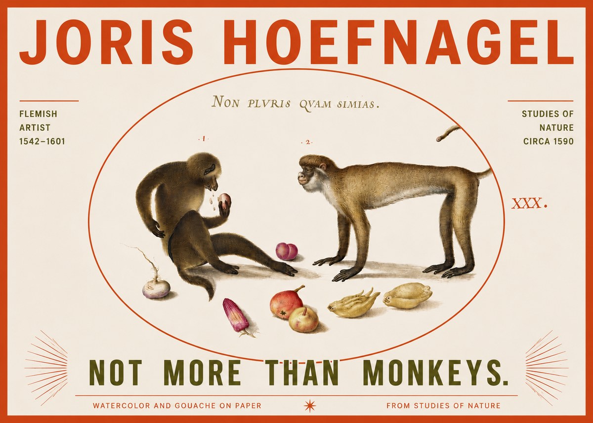 Joris Hoefnagel Not More Than Monkeys No4 - Affiche