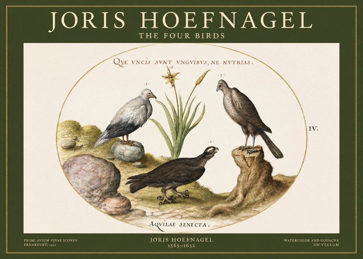 Joris Hoefnagel The Four Birds No1 - Affiche