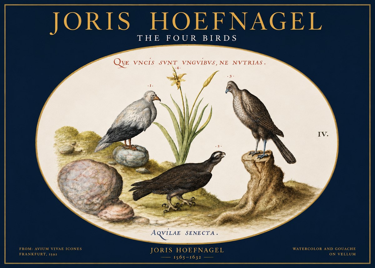 Joris Hoefnagel The Four Birds No2 - Affiche